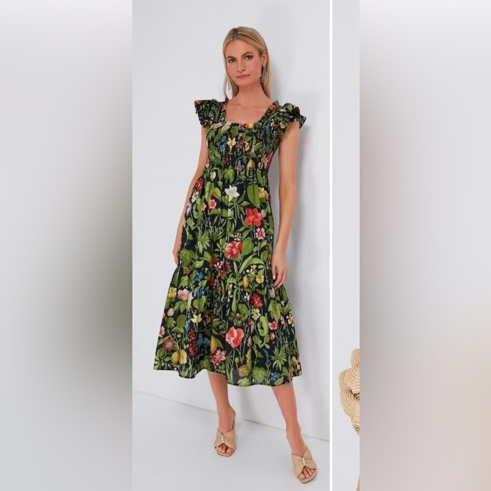 Tuckernuck Green Floral Midi Dress